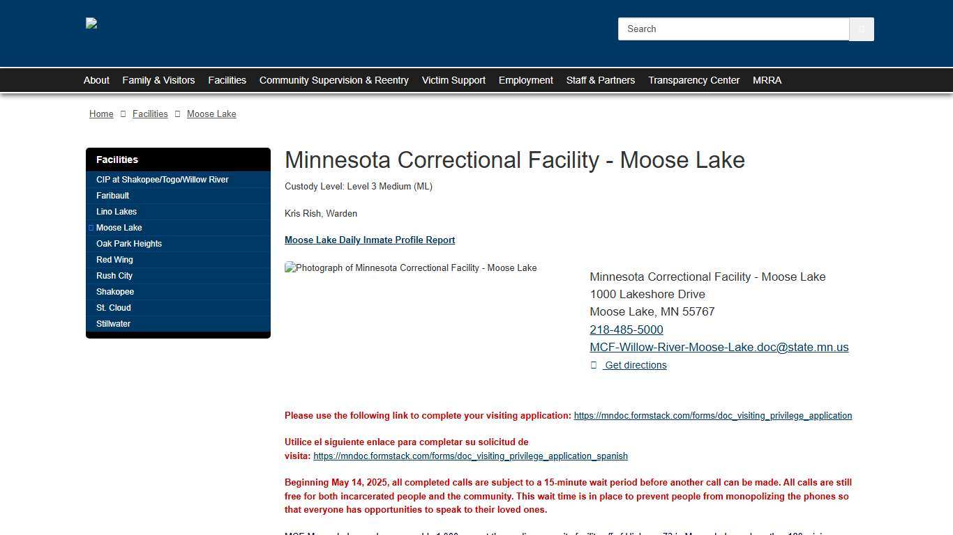 Moose Lake / Department of Corrections